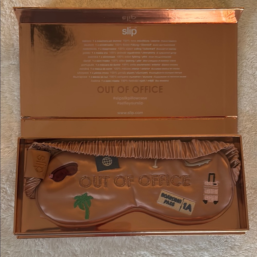 Slip 'Out of Office' Silk Sleep Mask - Rose Gold
